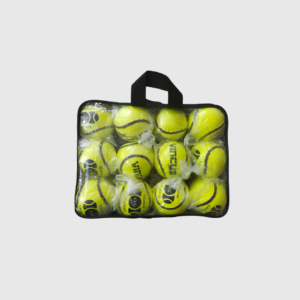 Mesh bag of yellow Vincus sliotars for wholesale
