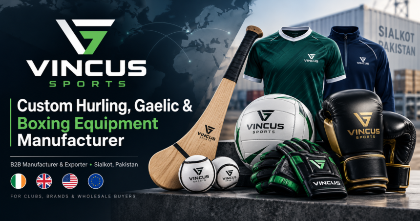 Vincus Sports Global Equipment Showcase Vincus Sports custom hurling, Gaelic and boxing equipment made in Sialkot, Pakistan