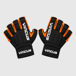 Black and orange Vincus hurling gloves, pair